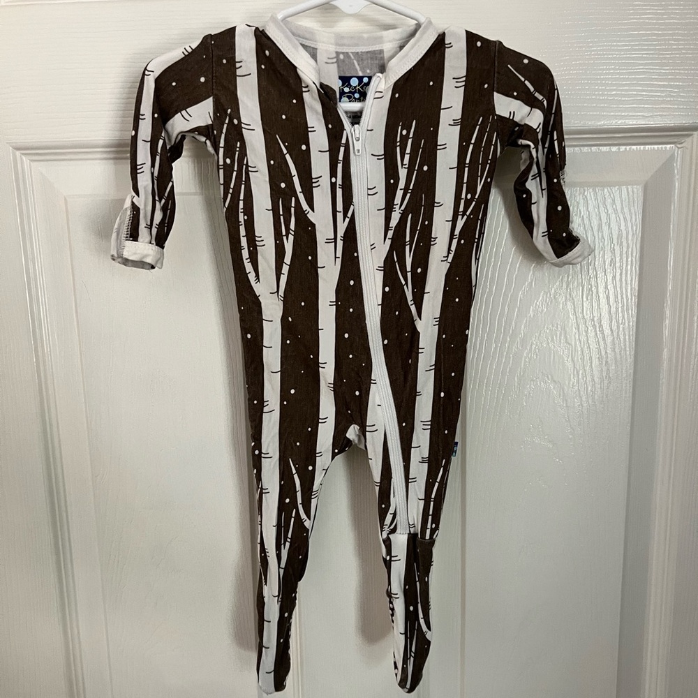 Kickee Pants 0-3 month birch tree pjs